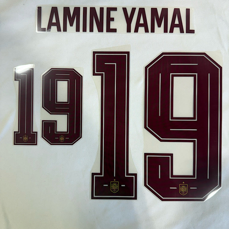 Spain 2026- Away LAMINE YAMAL #19 Youth Jersey Name Set