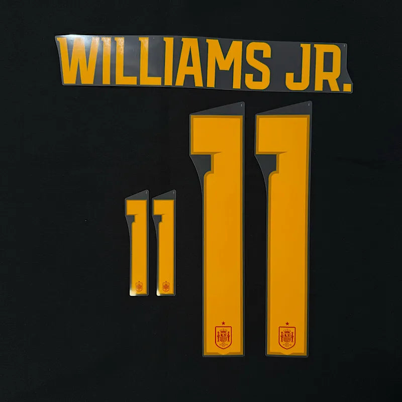 Spain 2026- Home WILLIAMS JR #11 Jersey Name Set