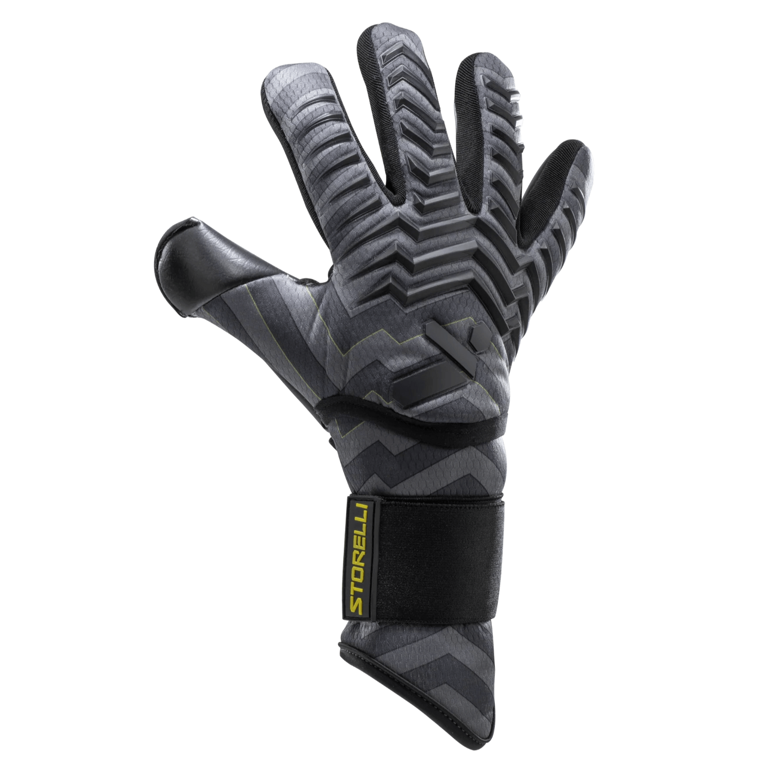 Storelli Electric Charge Finger Spine Protection Goalkeeper Gloves Black (Single - Outer)