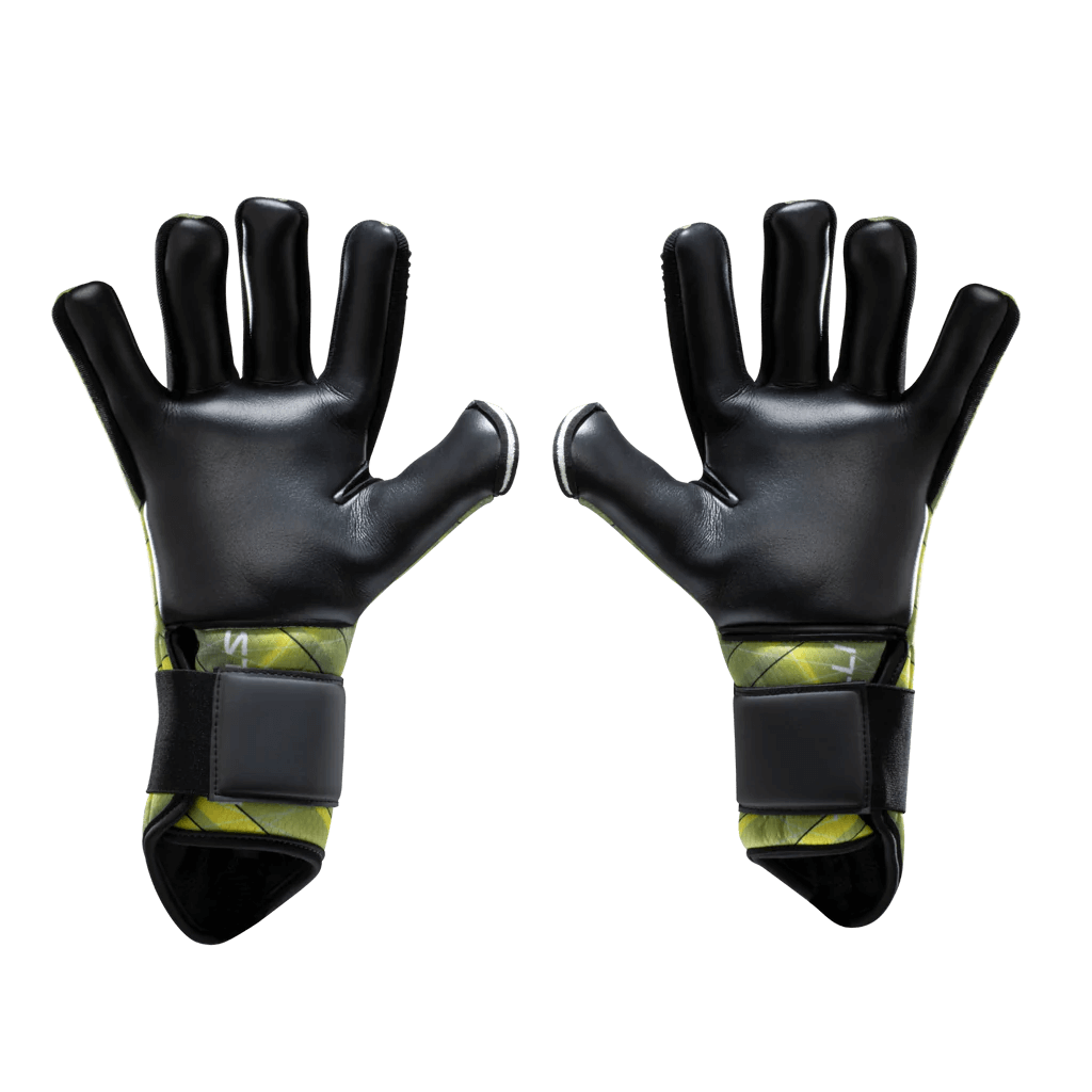 Storelli Lightning Storm Finger Spine Protection Goalkeeper Gloves Yellow (Pair - Inner)