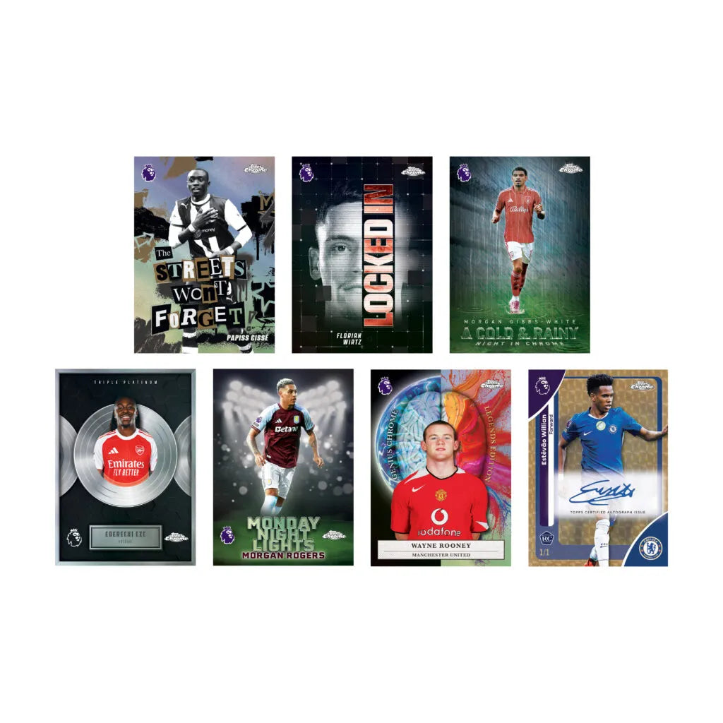 Topps 2025-26 Chrome Premier League Cards Hobby PACK (4 Cards Each) (Cards)