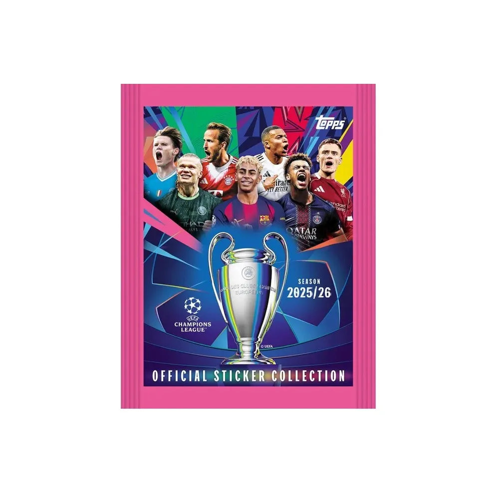 Topps 2025-26 UEFA Champions League Stickers PACK (6 Stickers Each) (Pack)