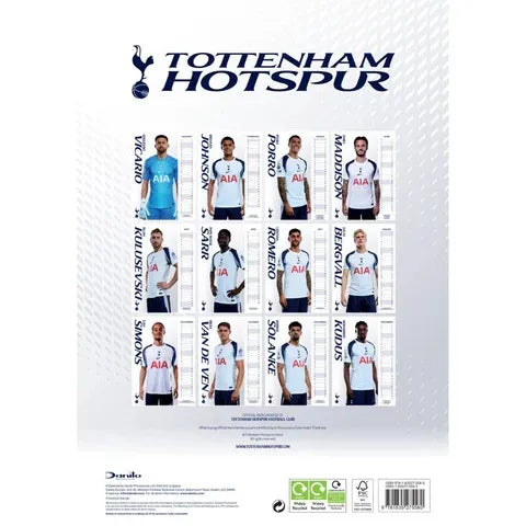 Tottenham 2026 Official Calendar (Back)