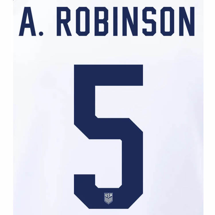 USA 2022-23 Home A. Robinson #5 Jersey Name Set (Back)