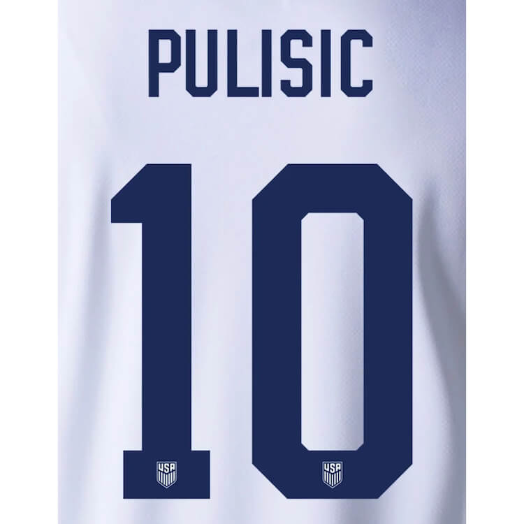USA 2024 25 Home Pulisic #10 Youth Jersey Name Set (Back)