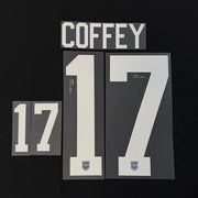 USA 2022/24 Away Women's Coffey #17 Official Name Set 10"