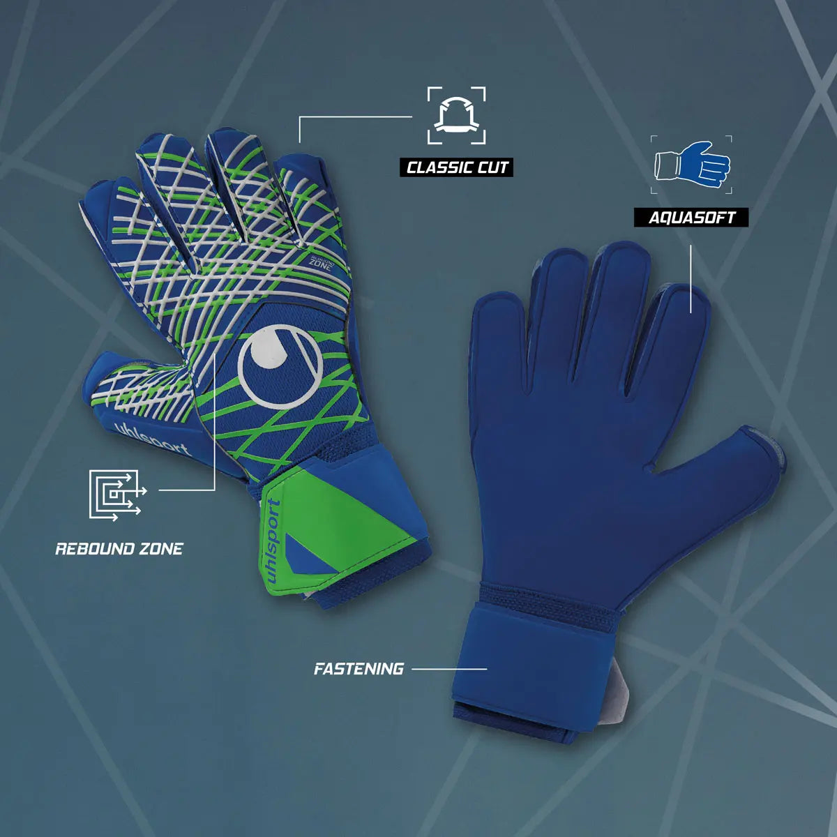 Uhlsport Aquasoft CL Goalkeeper Gloves (Features)