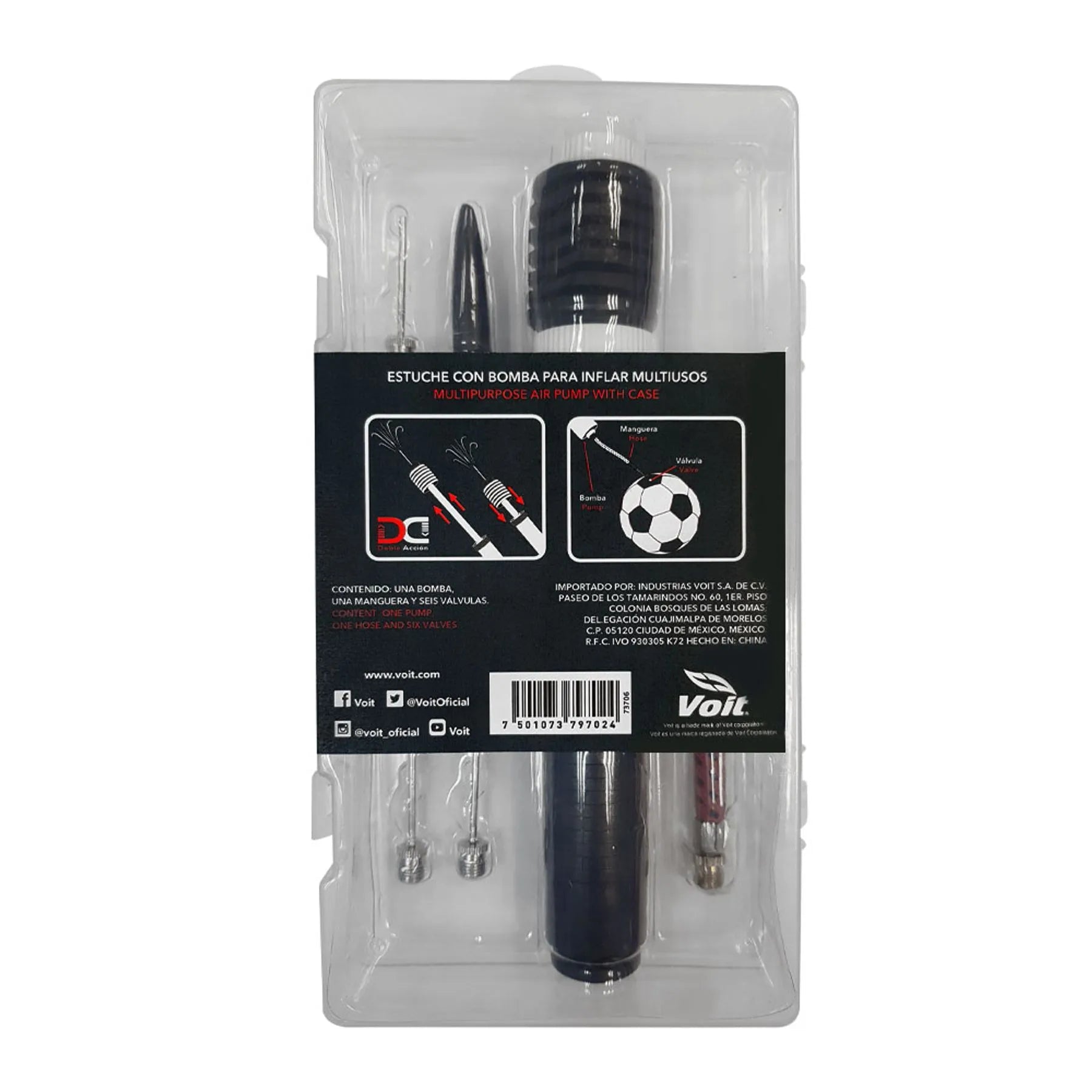Voit Complete Ball Pump Kit (Box - Back)