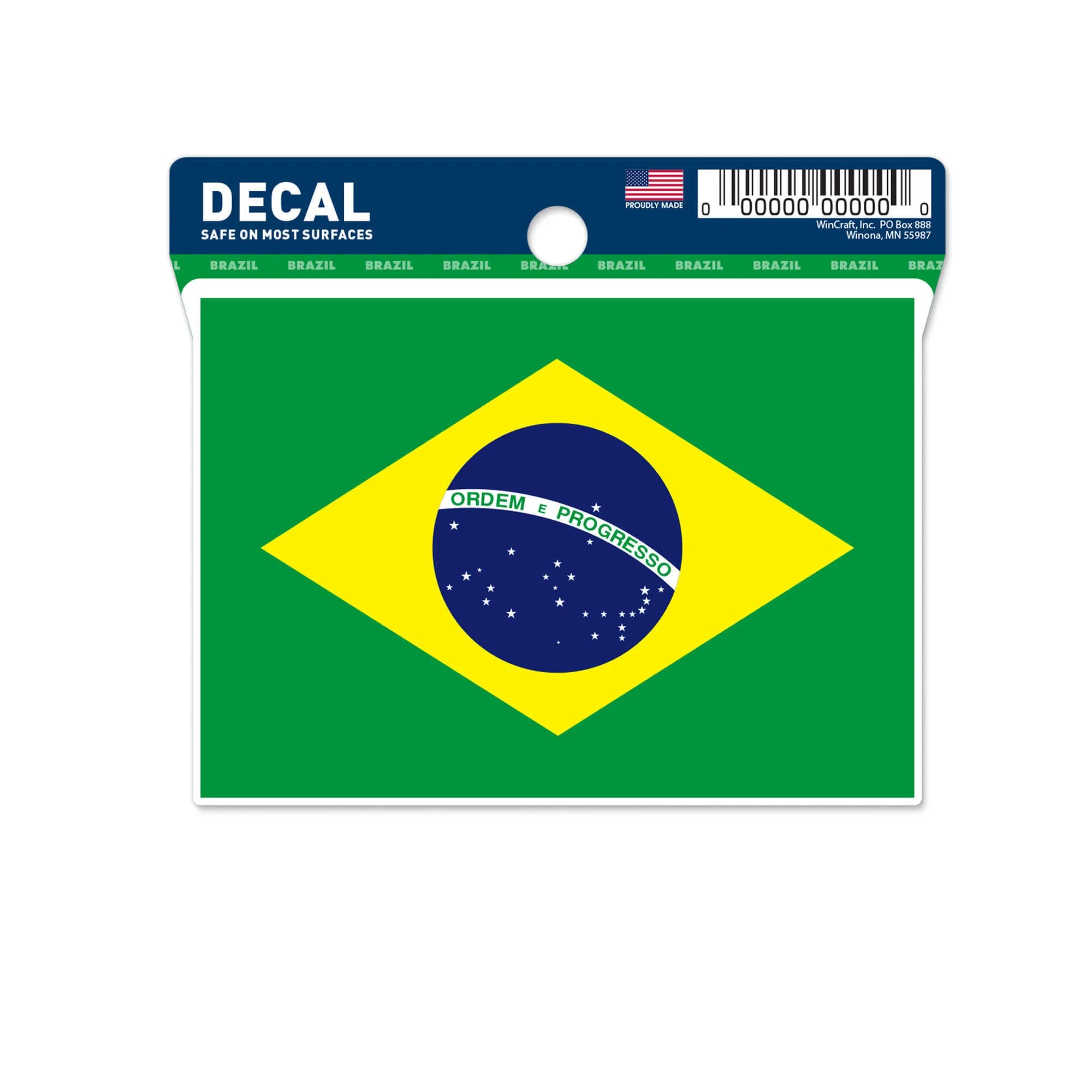 Wincraft Brazil Flag Decal (3"x4") (Front)