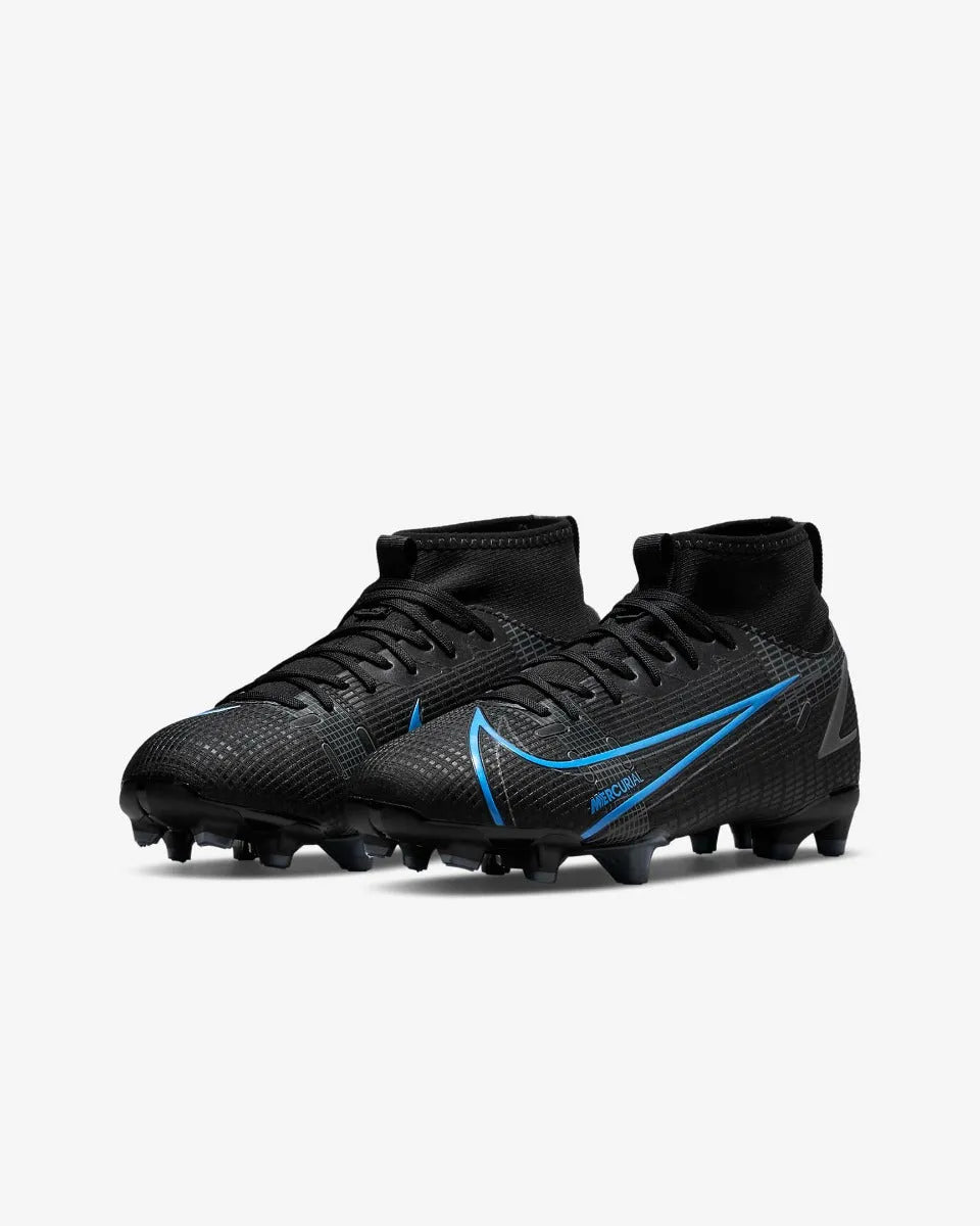 Nike JR Superfly 8 Academy FG-MG - Black-Blue (Pair - Diagonal)