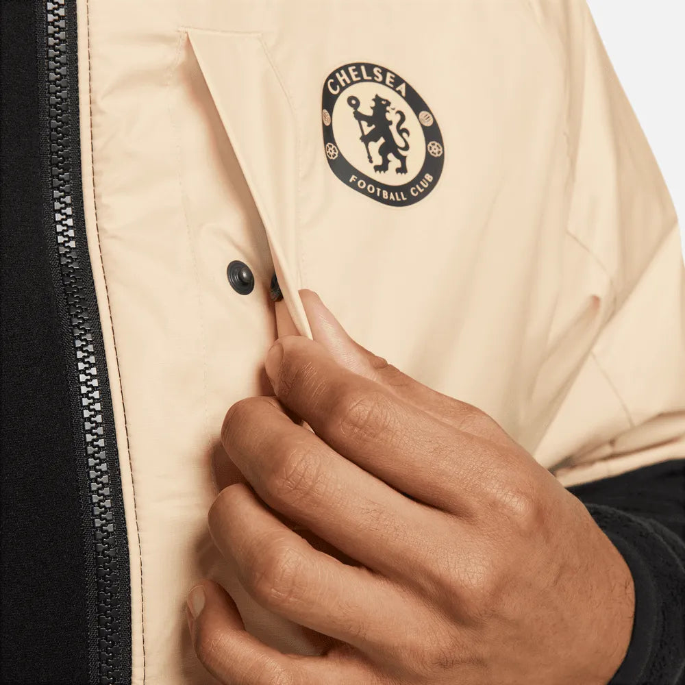 Nike 2022-23 Chelsea AWF Winterized Full-Zip Jacket - Sesame-Total Orange-Black (Detail 5)