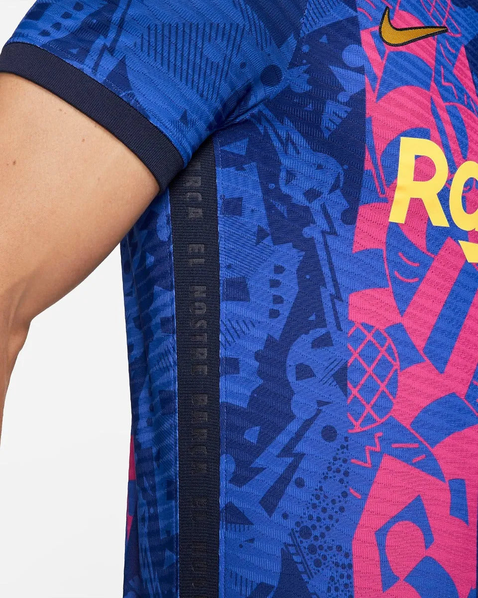 Nike 2021-22 Barcelona Third ADV Match Jersey - Hyper Royal-Varsity Maize (Detail 3)