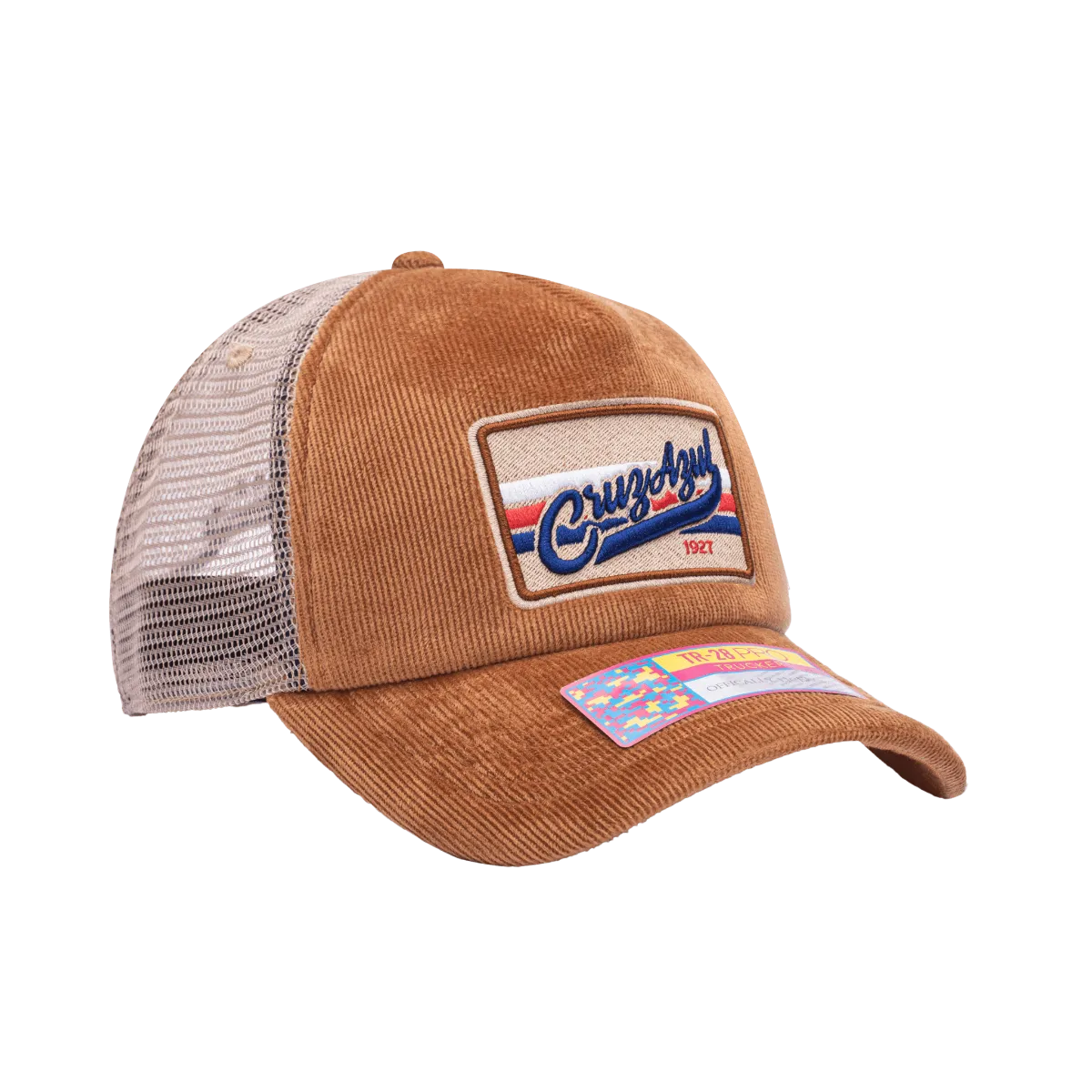 FI Collection Cruz Azul Camionero Trucker Hat - Brown (Diagonal 2)