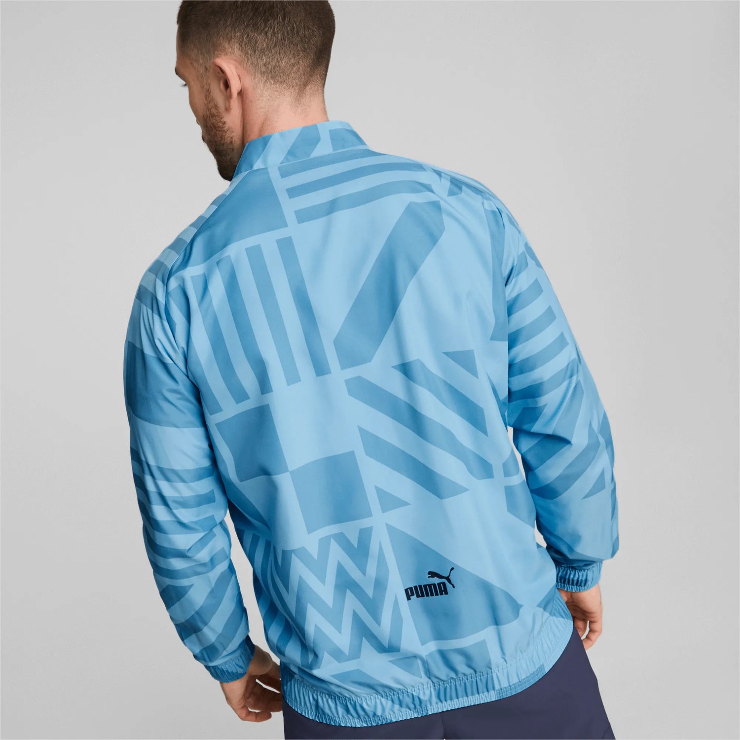Puma 2022-23 Manchester City Pre-Match Jacket - Light Blue (Model - Back)