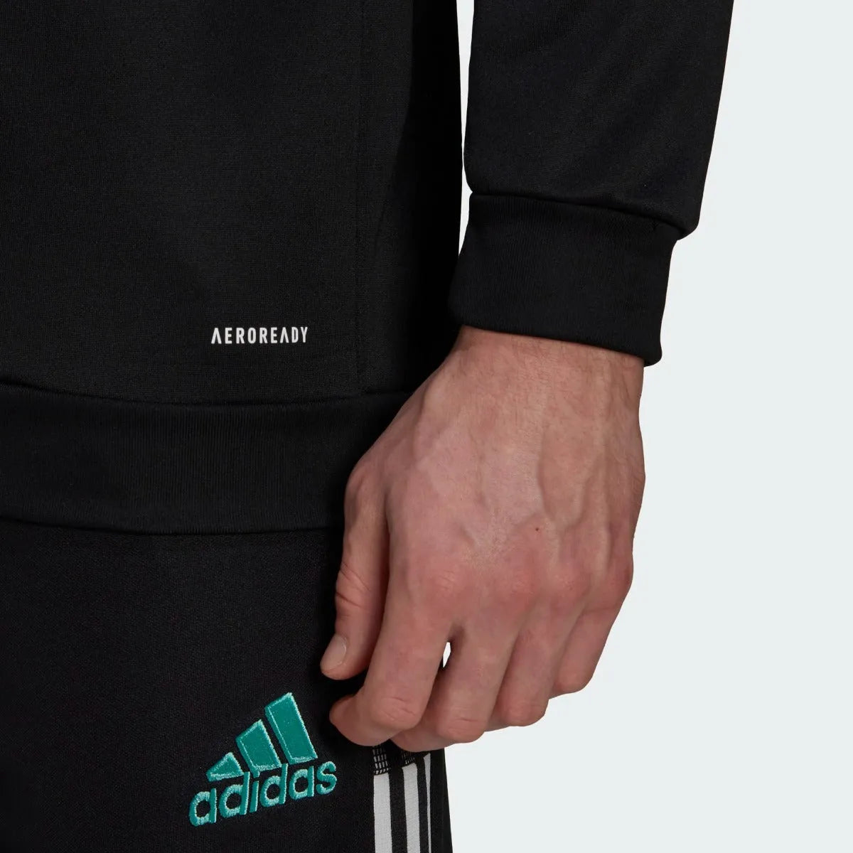 adidas 21-22 Arsenal FC Track Hoodie - Black (Detail 2)