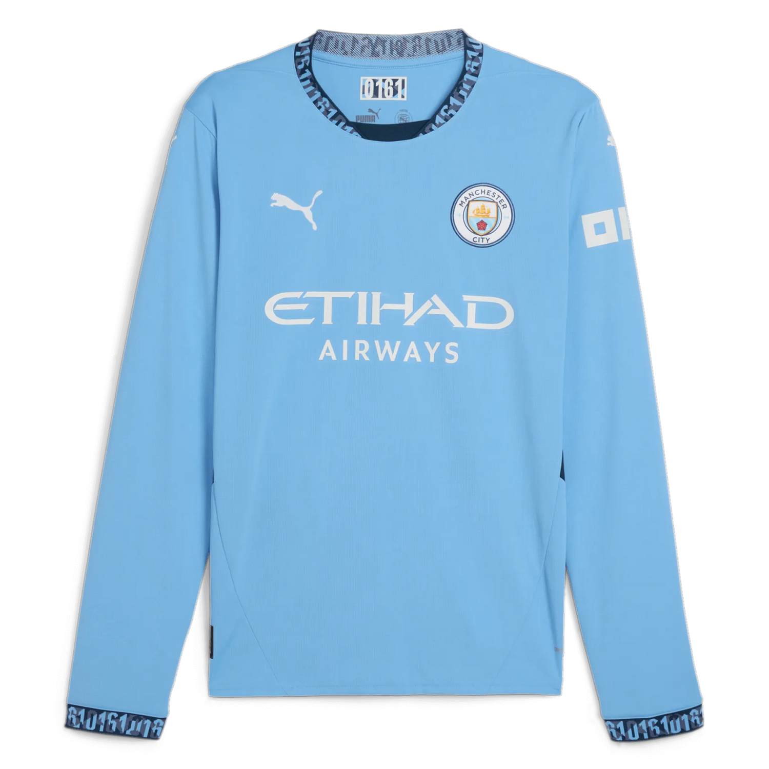 Puma 2024-25 Manchester City Men's Stadium Home Long-Sleeve Jersey (Front)