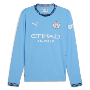 Puma 2024-25 Manchester City Men's Stadium Home Long-Sleeve Jersey (Front)