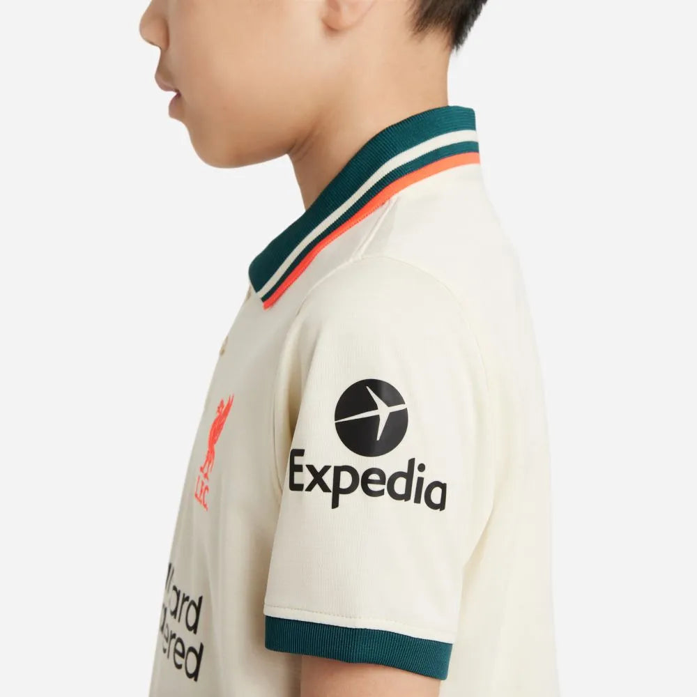 Nike 2021-22 Liverpool Little Kids Away Kit - Fossil  (Detail 2)