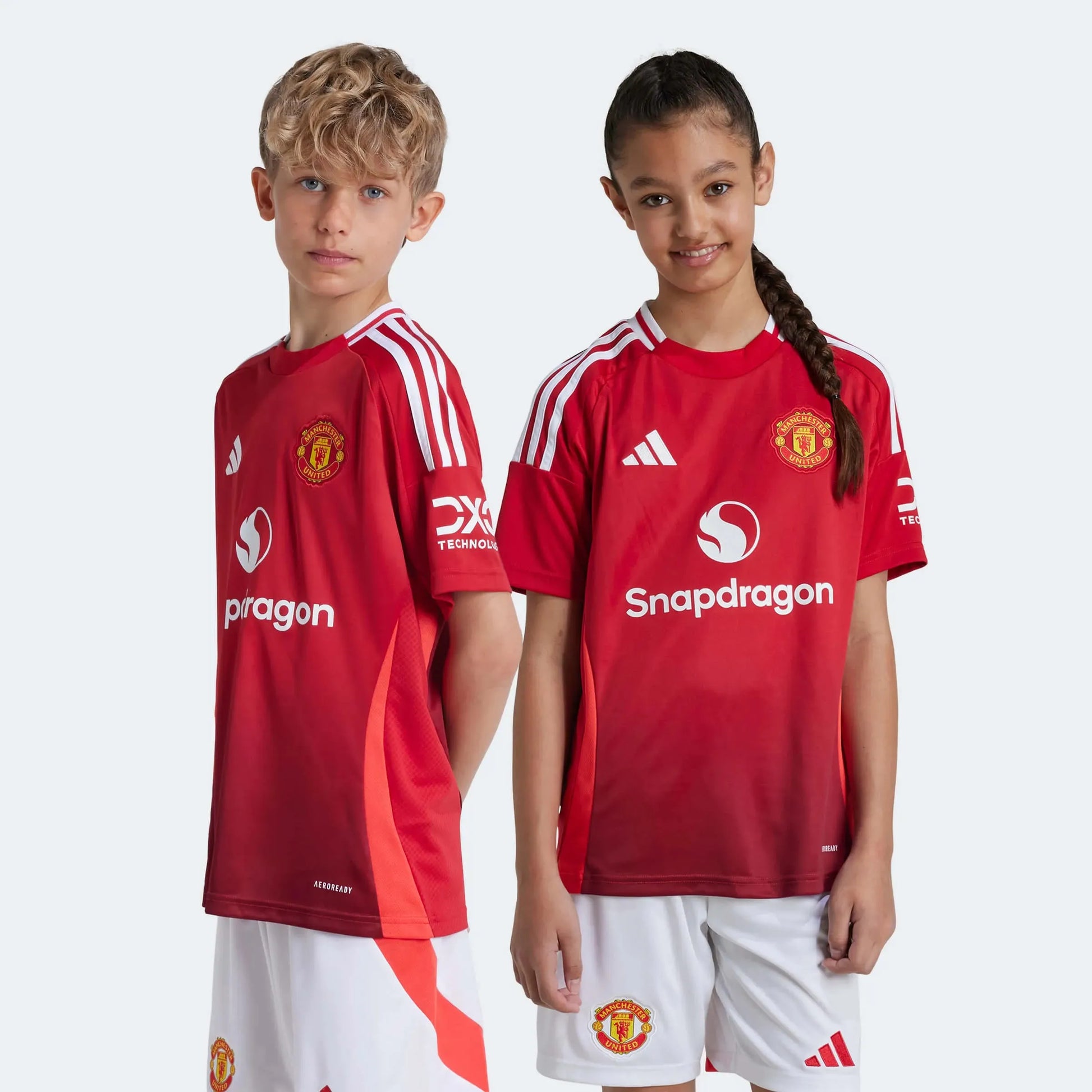 adidas 2024-25 Manchester United Youth Stadium Home Jersey (Models - Front)