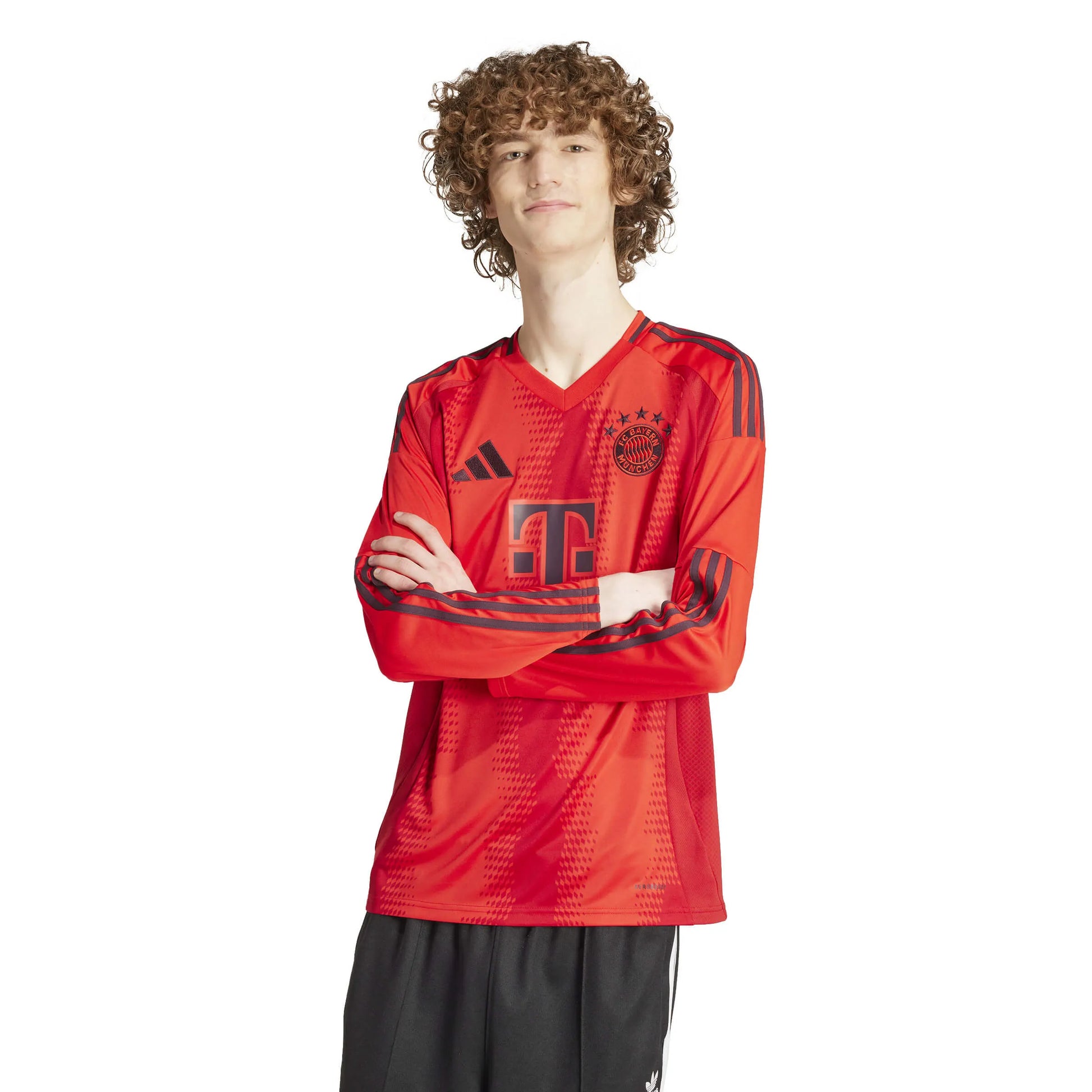 adidas 2024-25 Bayern Munich Men's Stadium Home Long-Sleeve Jersey (Model - Front)