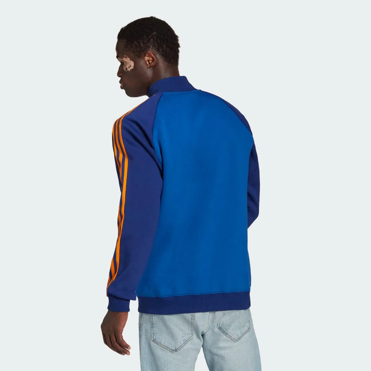 Adidas 2022 Real Madrid Anthem Jacket - Pride Ink-Victory Blue (Model - Back)