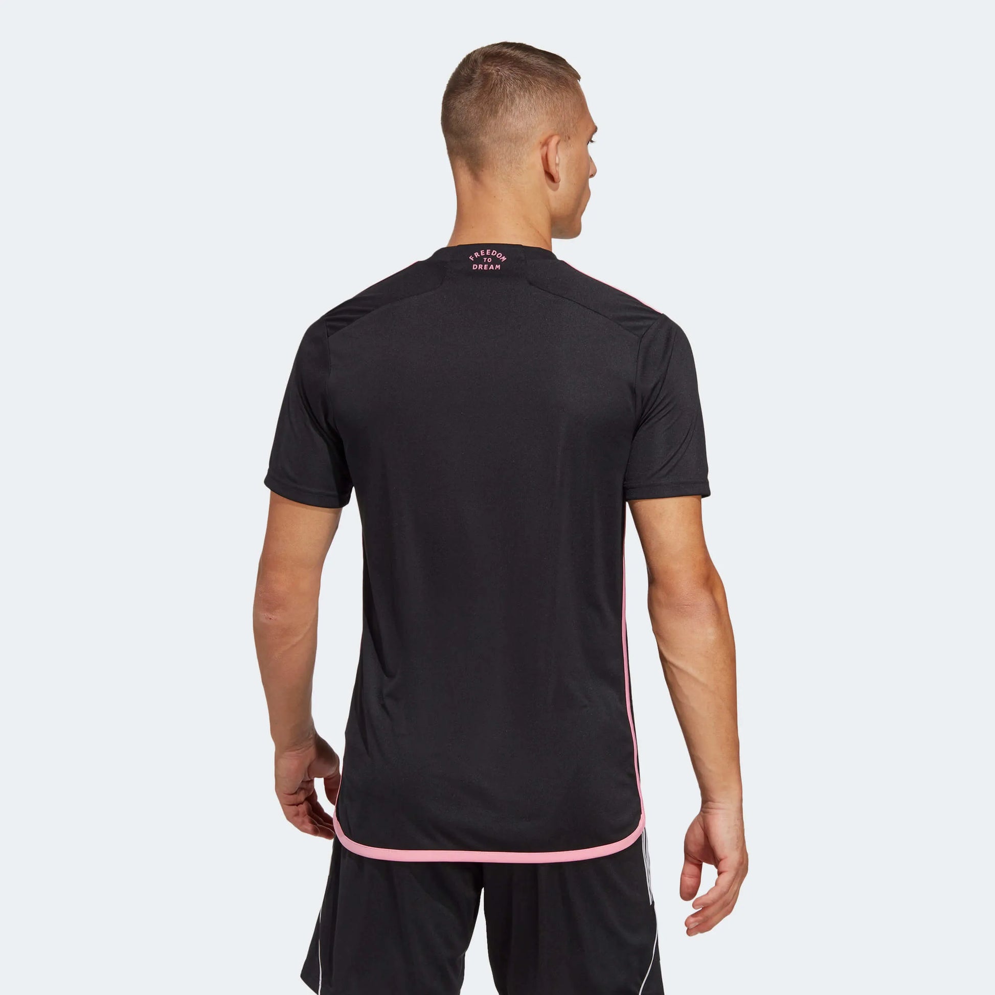adidas 2023-24 Inter Miami CF Away Jersey - Black-Pink (Model - Back)