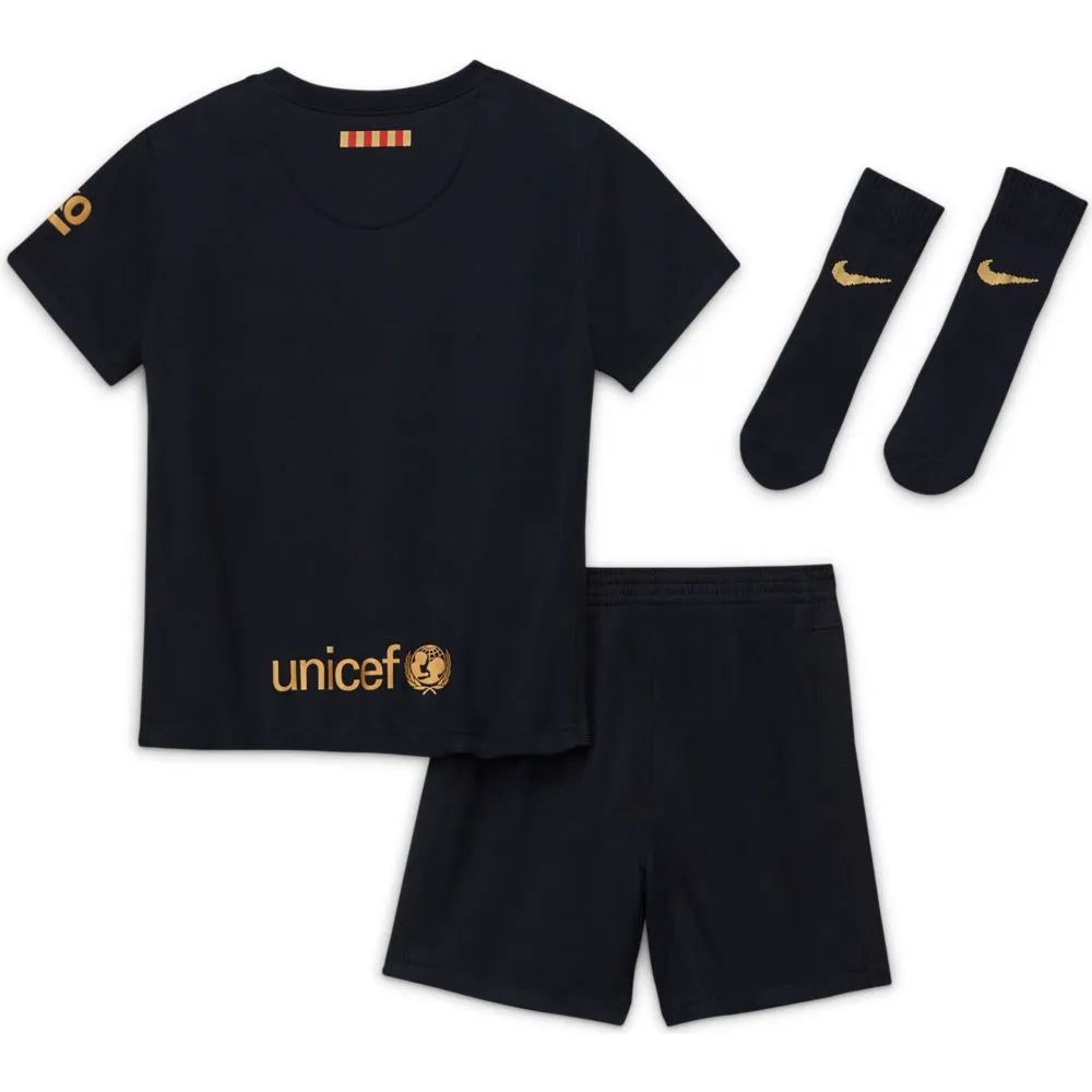 Nike 2020-21 Barcelona Away Baby-Toddler Kit - Black-Gold