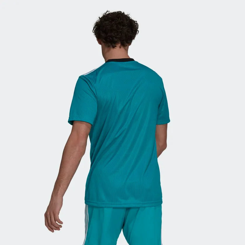 Adidas 2021-22 Real Madrid Third Jersey - Hi Res Aqua (Model - Back)