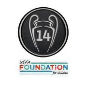 UEFA 21/22 Real Madrid Champion League 14 Trophy Patch Set  (Foundation Patch Included) (Pair)