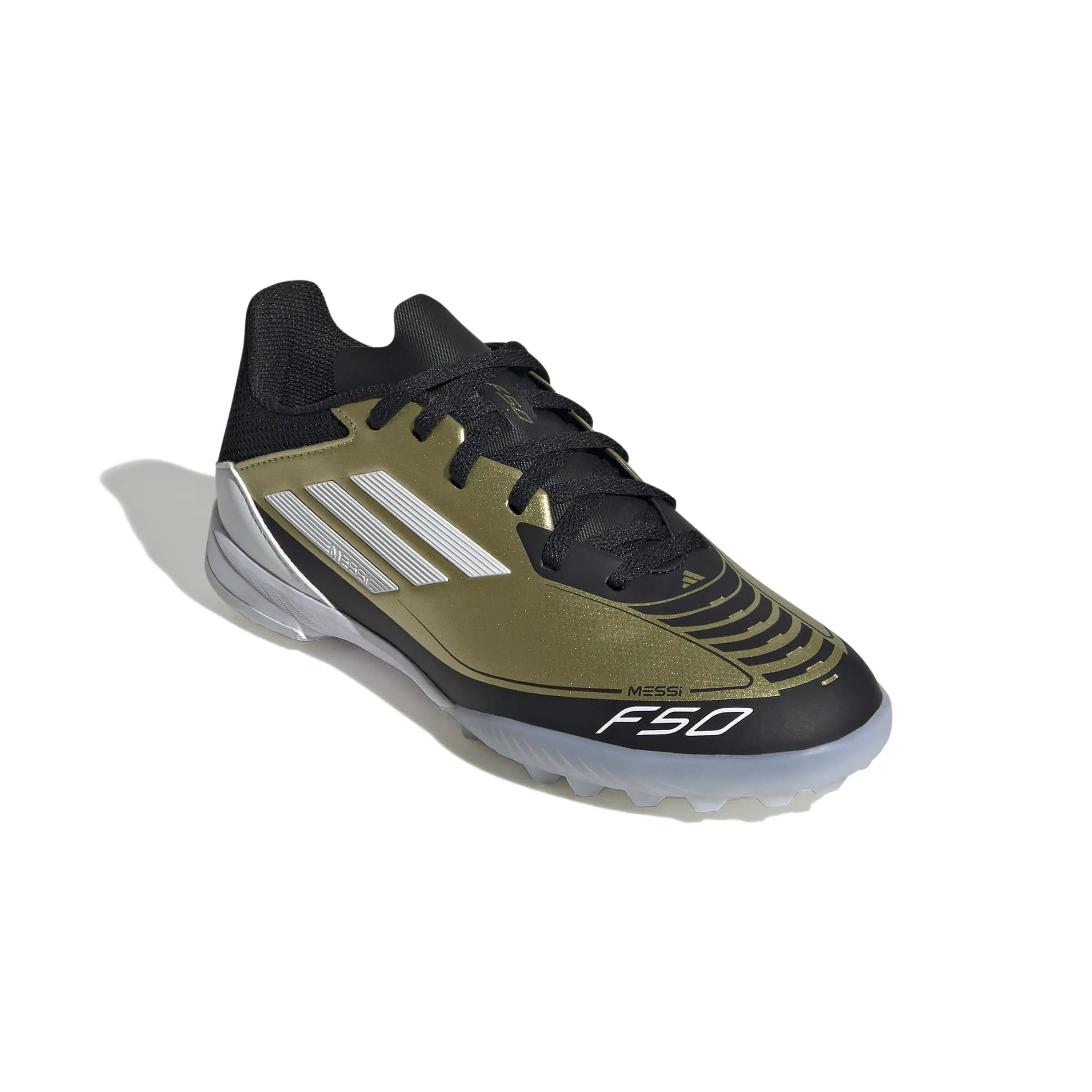 adidas JR Messi F50 League Turf - Triunfo Dorado (FA24) (Lateral - Front)