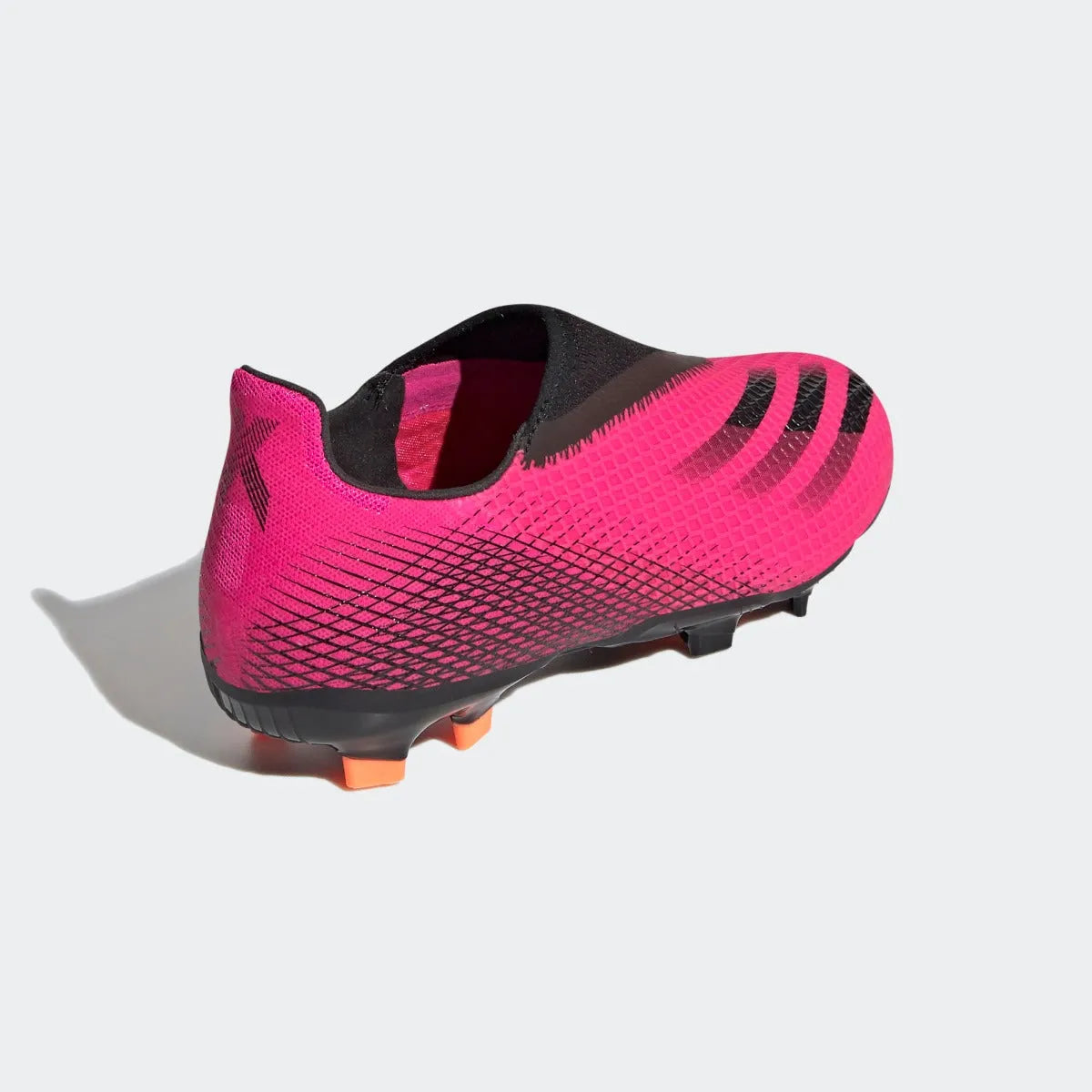 Adidas JR X Ghosted .3 Laceless FG - Pink-Black-Orange (Diagonal 2)