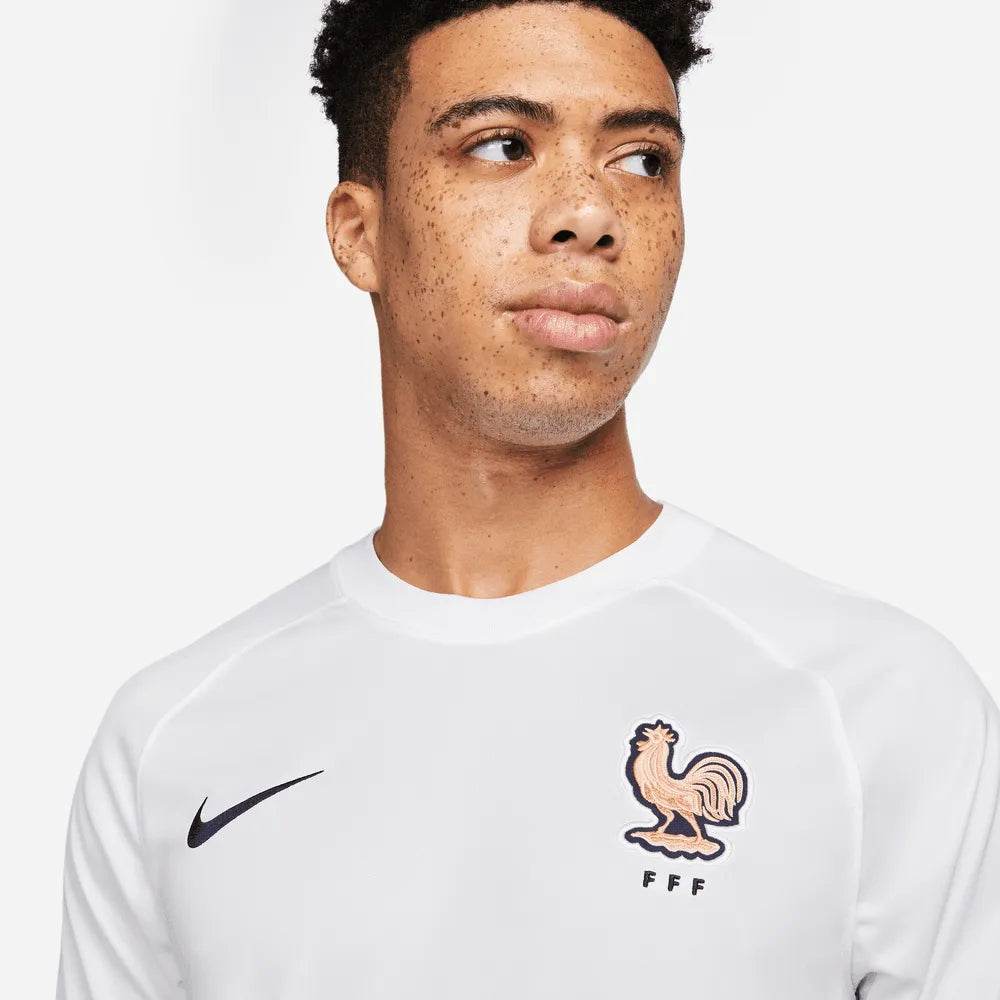 Nike France Women's EC22 (Men's Cut) Away Jersey - White-Pink Glaze (Detail 1)