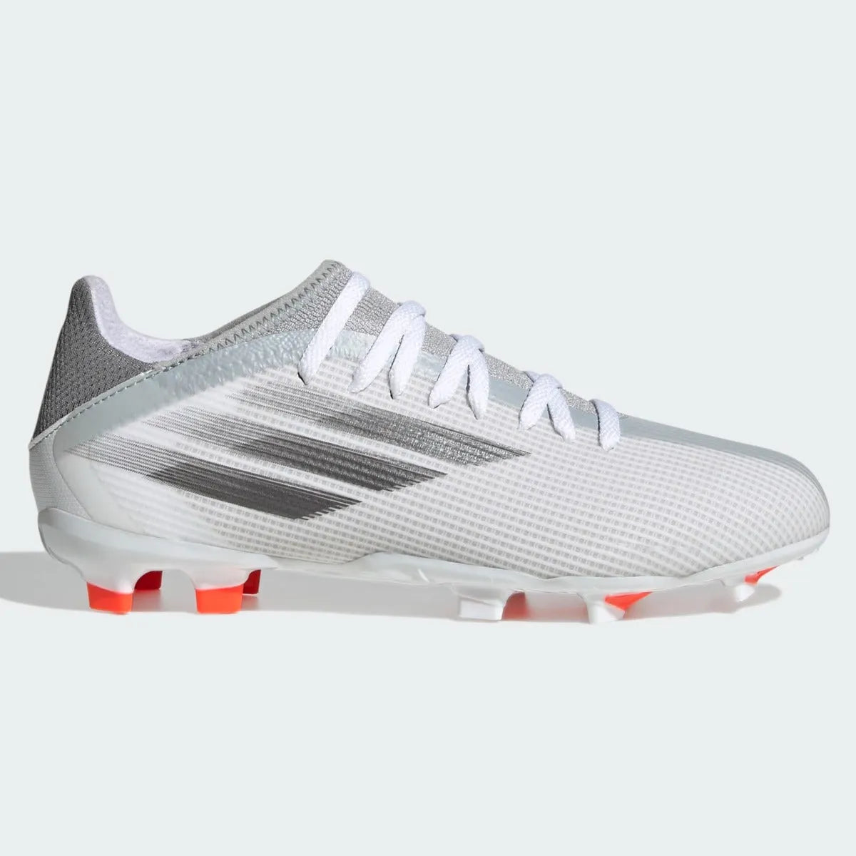 Adidas JR X Speedflow .3 FG - White-Iron Metallic (Side 1)