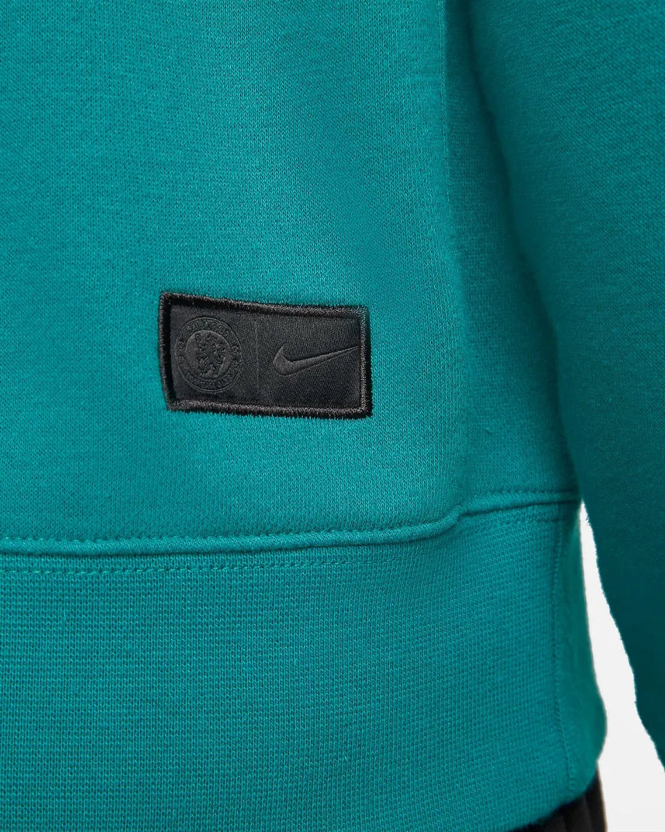 Nike 2021-22 Chelsea Club Pullover Hoodie - Blustery-Hyper Crimson (Detail 3)