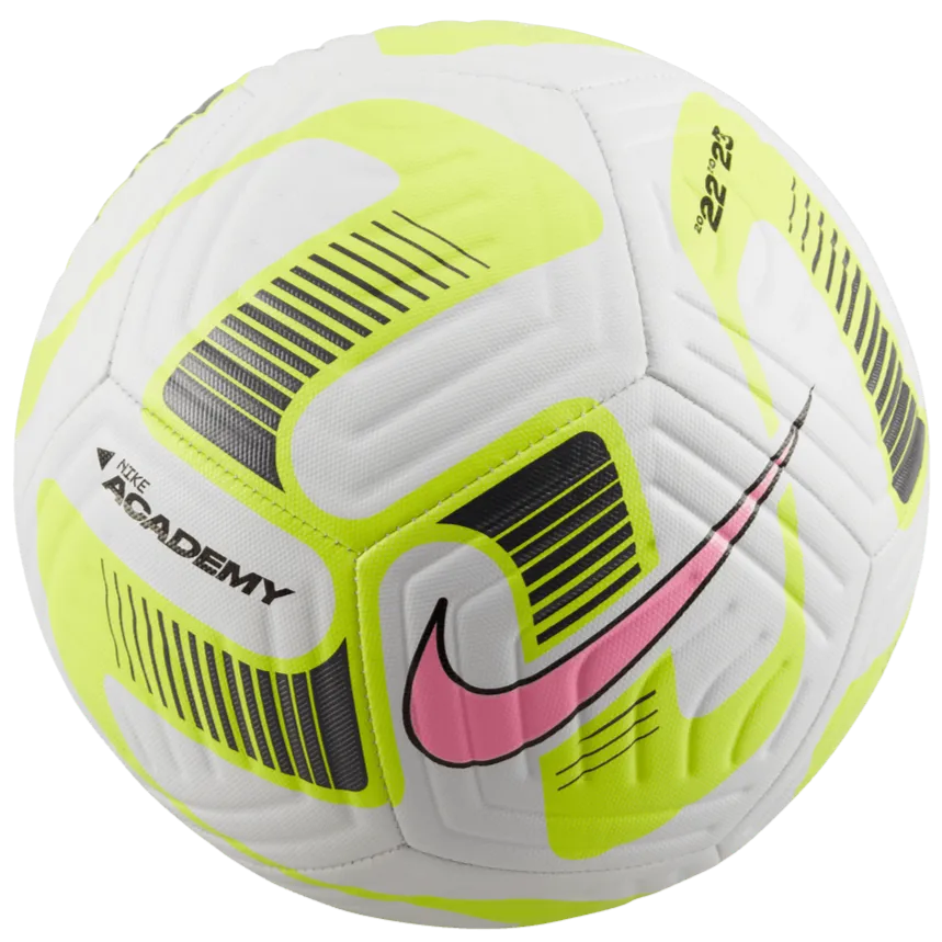 Nike FA22 Academy Training Ball - White - Volt - Pink (Front)