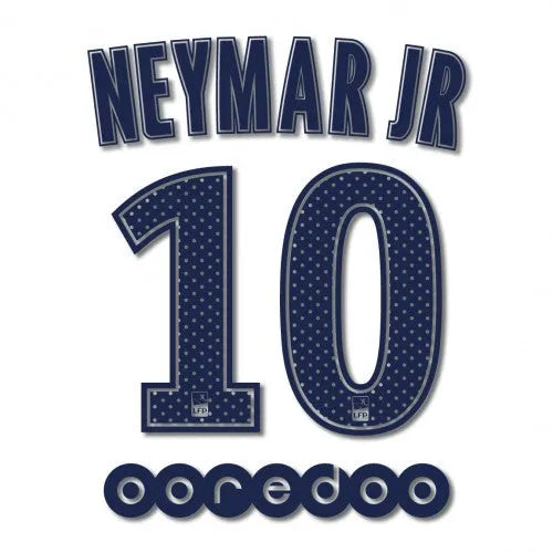 PSG 2017/18 Away Neymar JR #10 Jersey Name Set