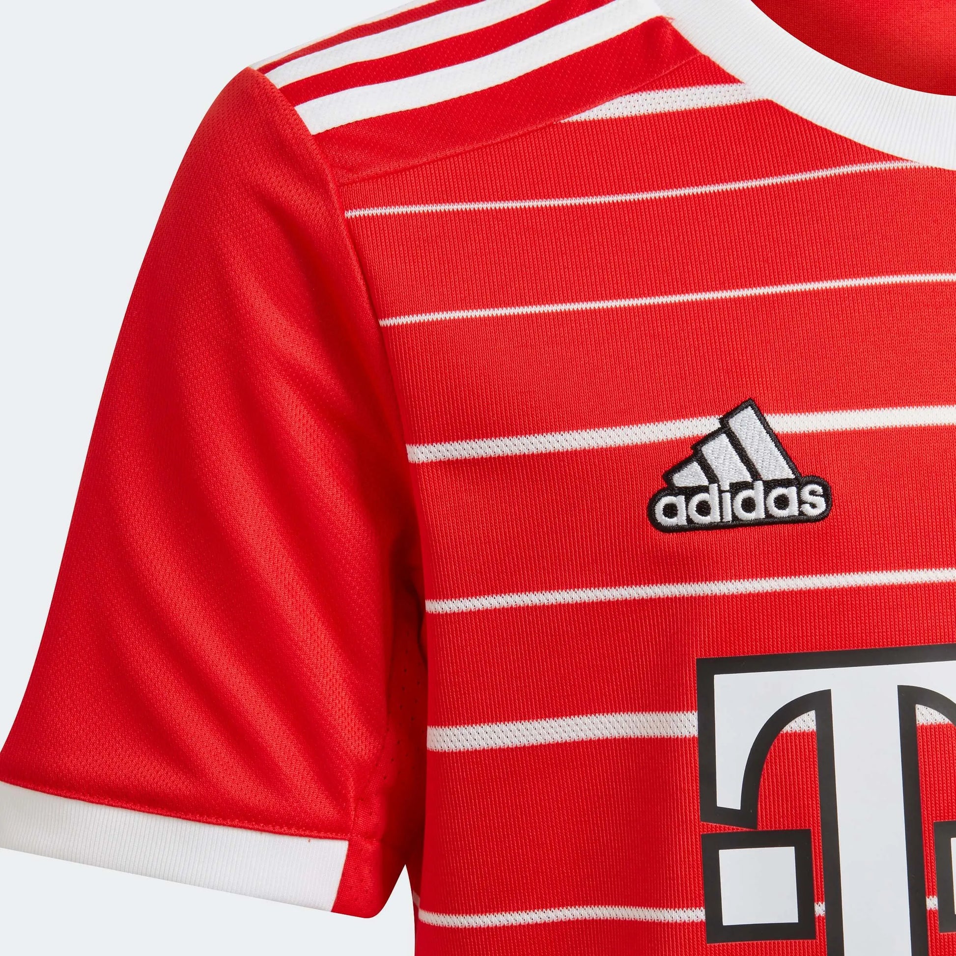 adidas 2022-23 Bayern Munich Youth Home Jersey - Red-White (Detail 2)