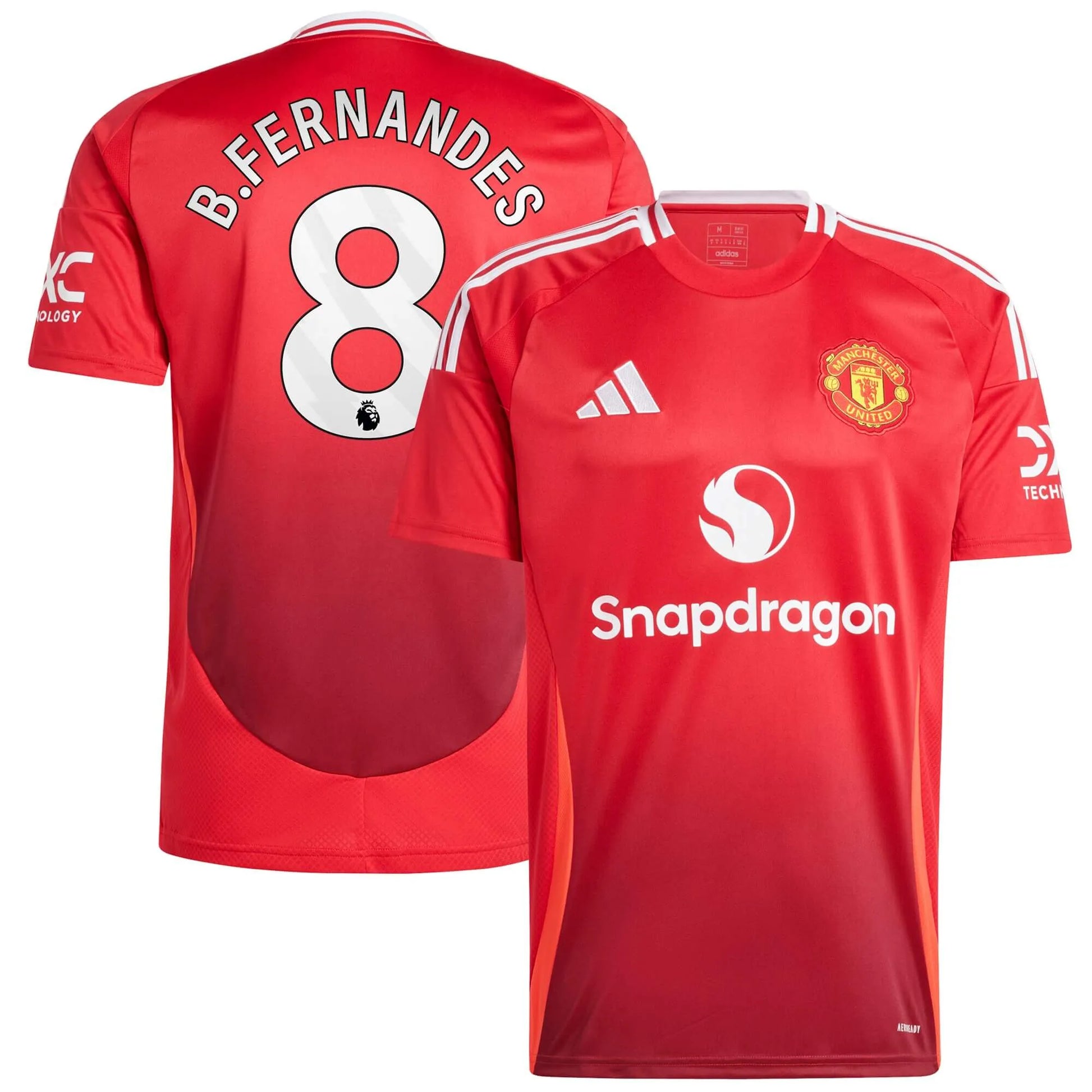adidas 2024-25 Manchester United Men's Stadium Home Jersey (B. Fernandes)