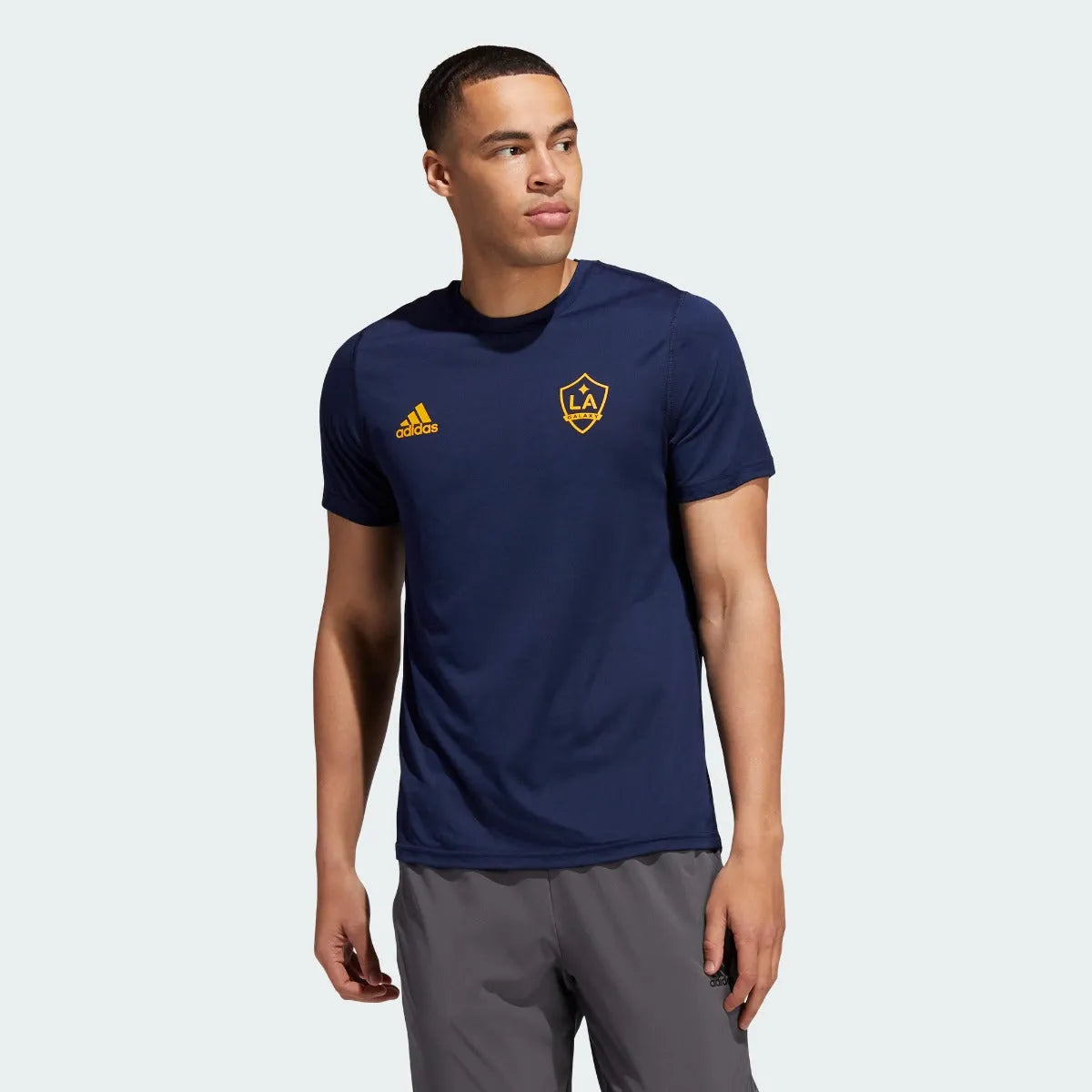 Adidas 2021 LA Galaxy Creator SS Tee - Navy (Model - Front)