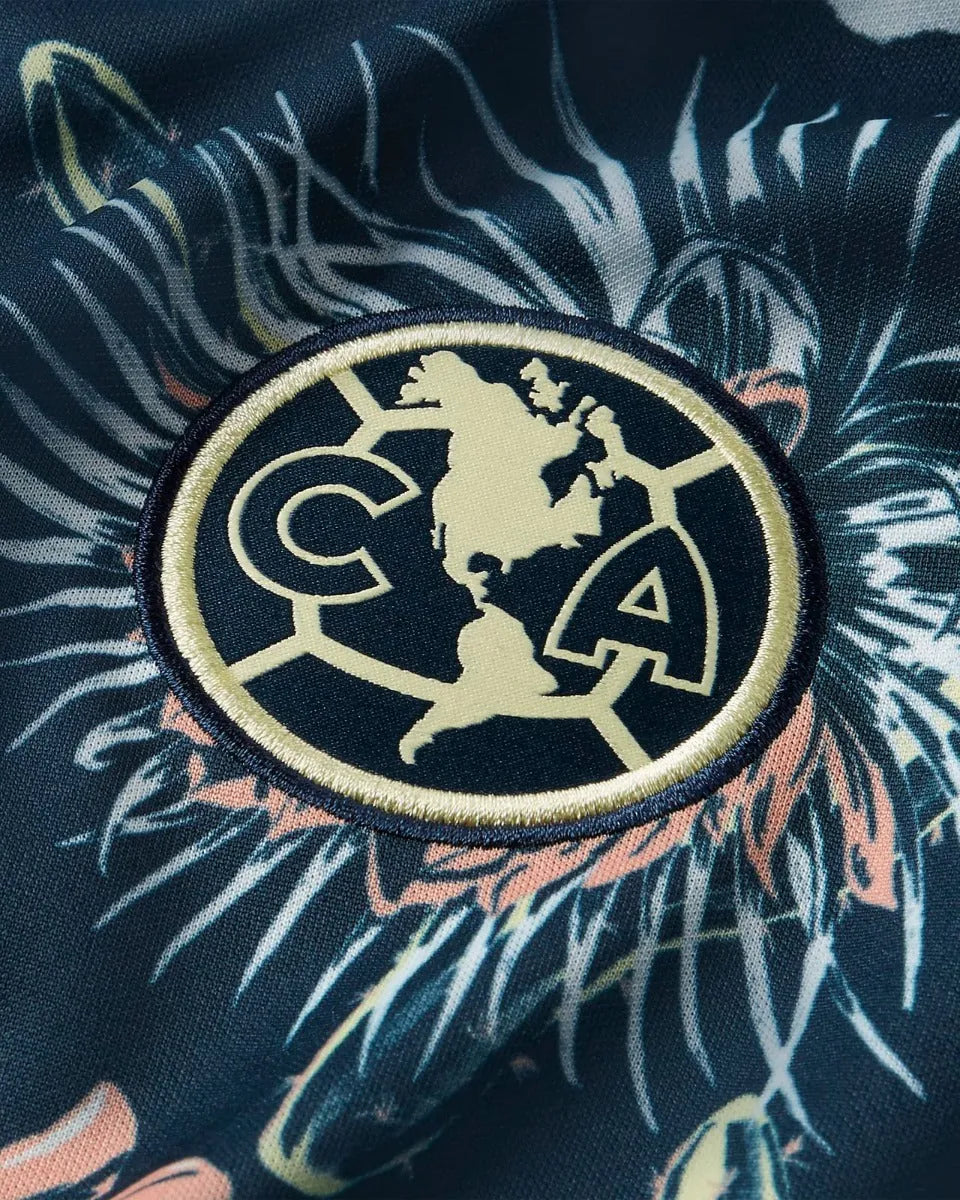 Nike 2021-22 Club America Pre-Match SS Jersey - Navy-Lemon Chiffon (Detail 1)