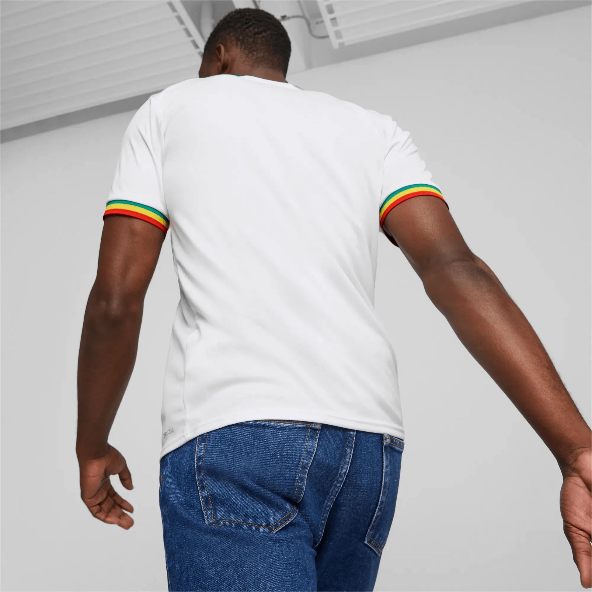 Puma 2022-23 Senegal Home Jersey - White-Yellow (Model - Back)