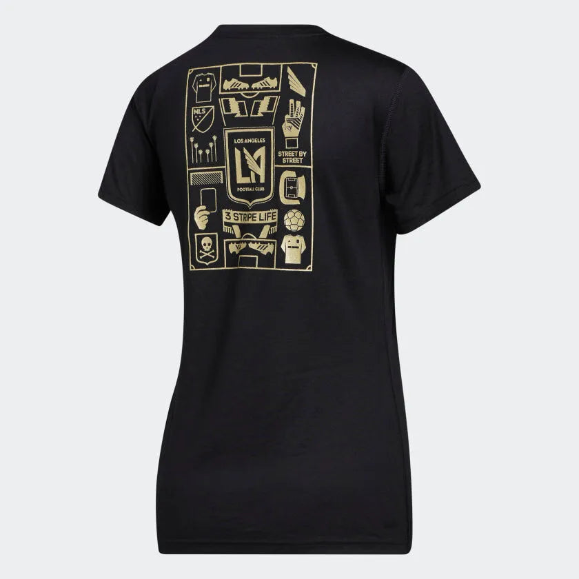 adidas LAFC WOMEN'S Climalite SS Tee 2020  - Black-Gold