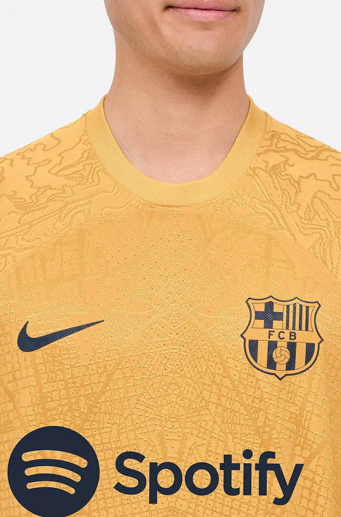 Nike 2022-23 FC Barcelona Authentic Away Jersey - Club Gold-Obsidian (Detail 4)