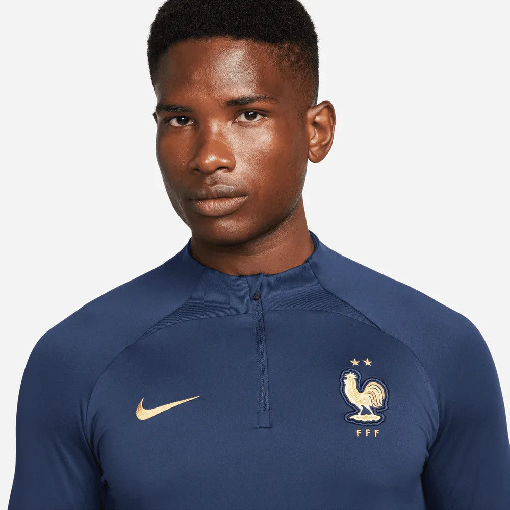Nike 2022-23 France Strk Drill Top - Navy (Detail 1)