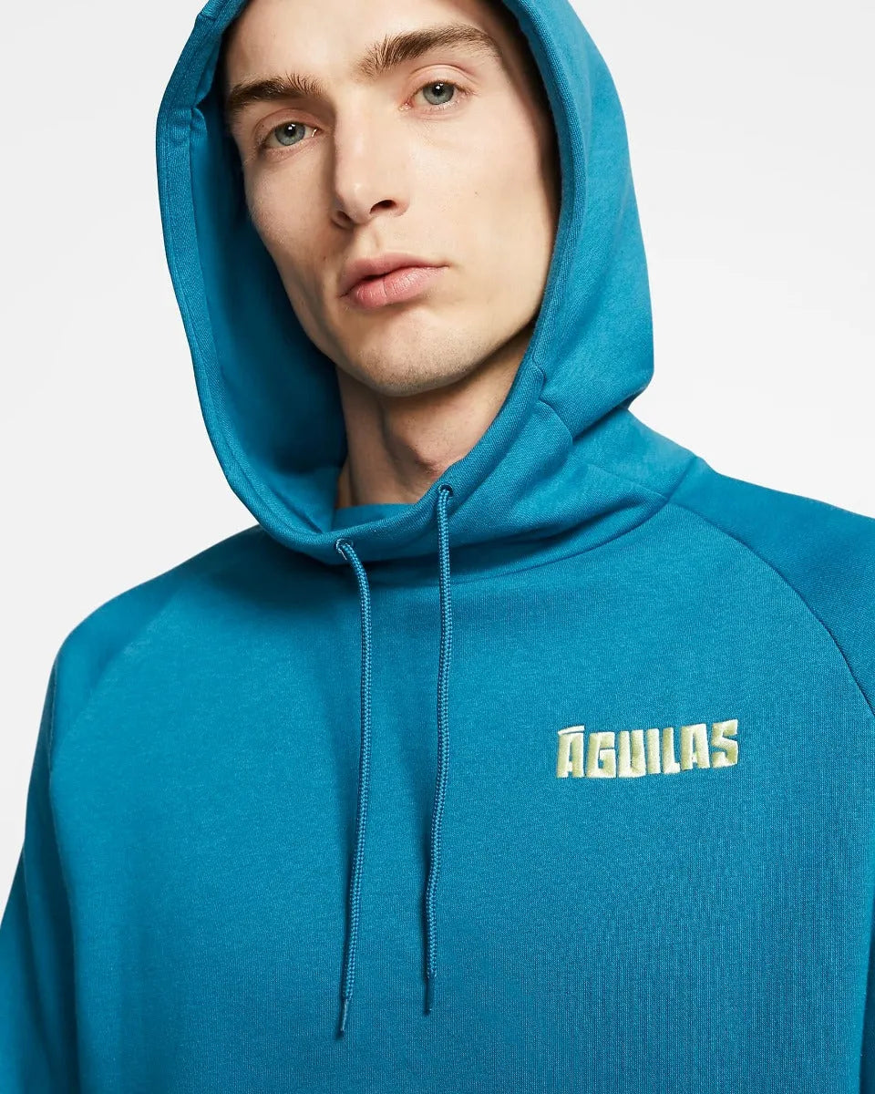 Nike 2020-21 Club America GFA Fleece Pullover Hoodie - Blue-Yellow
