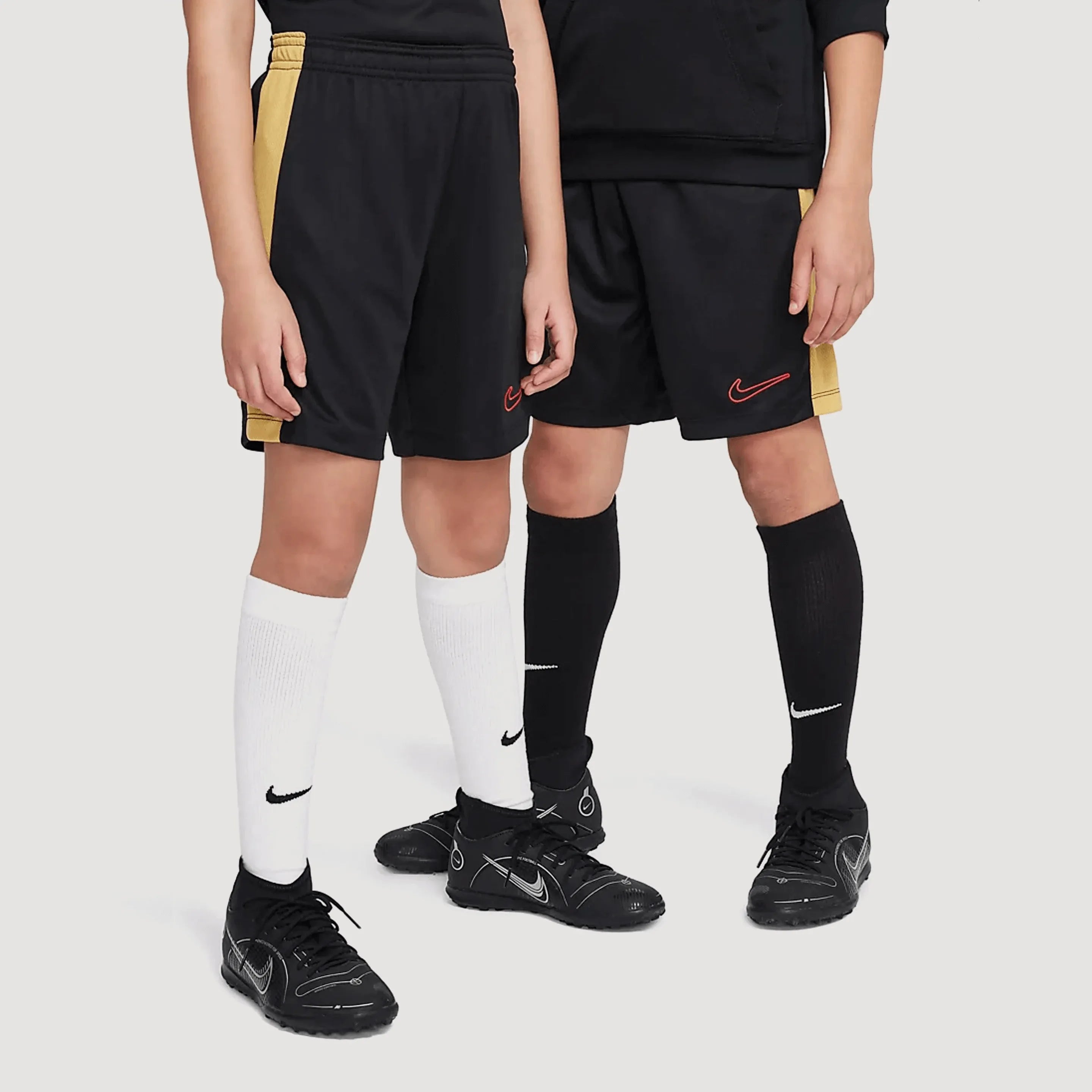 Nike Dri-Fit Academy 23 Youth Shorts Black-Wheat Gold-University Red (Models - Front)