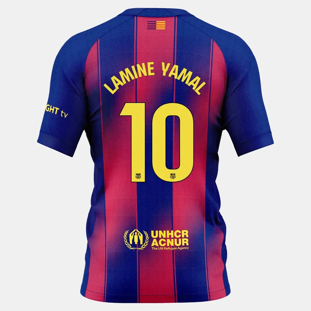 Nike 2025-26 Barcelona Men's Stadium Home Soccer Jersey (Lamine Yamal)