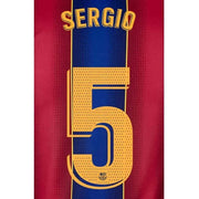 Barcelona 2019/21 Home Sergio #5 Jersey Name Set