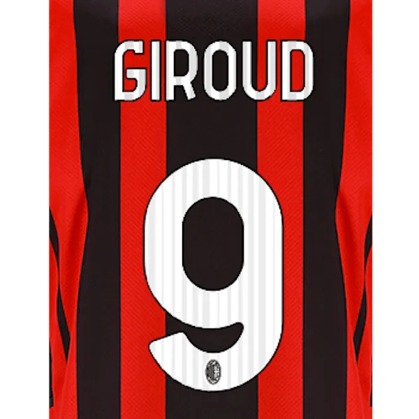 AC Milan 2021-22 Home Giroud #9 Jersey Name Set (Main)