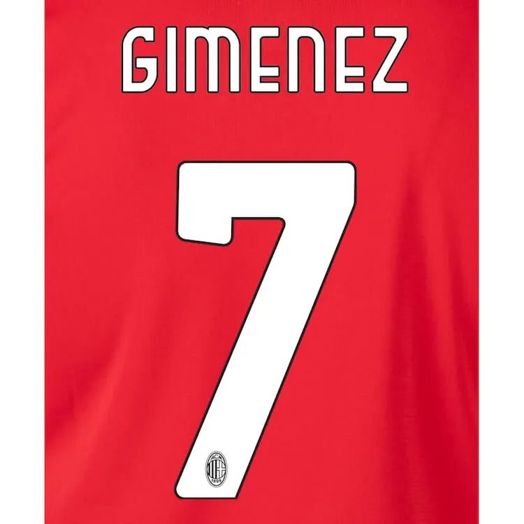 AC Milan 2024_25 Home GIMENEZ #7 Official Name Set (Back)